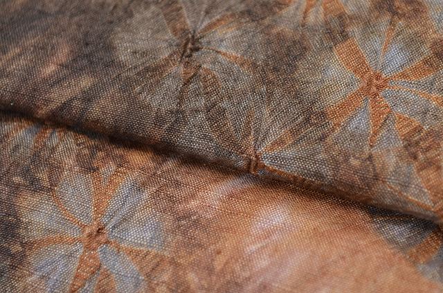 Vintage Japanese Kimono Accessories | Pre-tied Fukuro Obi | Silk | Brown | Cloud Shibori | Nijuu-taiko | Yamato | Sustainable | kkb1434b
