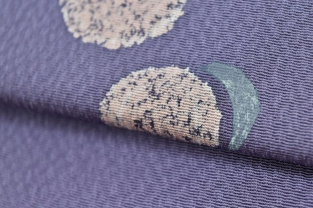 Vintage Japanese Kimono Accessories | Pre-tied Nagoya Obi | Silk | Purple | Geometric Chirimen | Otaiko | Yamato | Sustainable | kkb1493b