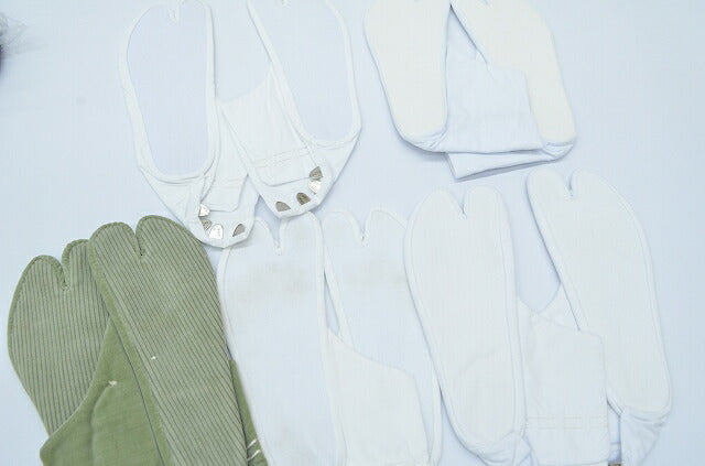 Vintage Japanese Kimono Accessories | Tabi Socks Lot | White & Color | Ladies 22.5cm | 5-pair | Sustainable | kkb1602b