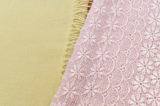 Vintage Japanese Kimono Accessories | Kimono Shawl & Stole Lot | Lace Velour Wool Synthetic | 3-piece | Sustainable | kkb2078b