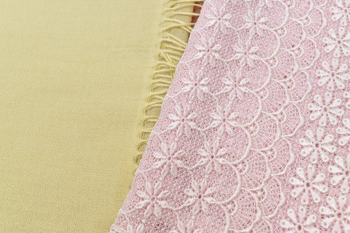 Vintage Japanese Kimono Accessories | Kimono Shawl & Stole Lot | Lace Velour Wool Synthetic | 3-piece | Sustainable | kkb2078b