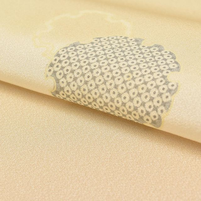 Vintage Japanese Kimono Accessories | Tsukesage Bolt | Beige Silk | Tango Chirimen | Ladies | Sustainable | kkb2810b