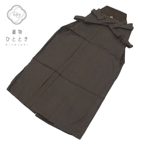 【中古】 袴 男性用 単品 正絹 リサイクル袴 茶色系 幾何学文様 行燈袴 メンズ 着物 はかま kkb3000b [ 和服 カジュアル着物 アウトレット レトロ アンティーク プチプラ お洒落 普段着 お稽古 アウトレット きもの kimono ]