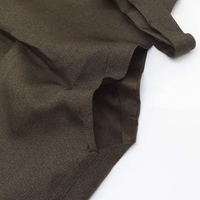 Vintage Japanese Kimono Accessories | Men's Hakama | Brown Silk | Geometric | Andon-bakama | Sustainable | kkb3000b