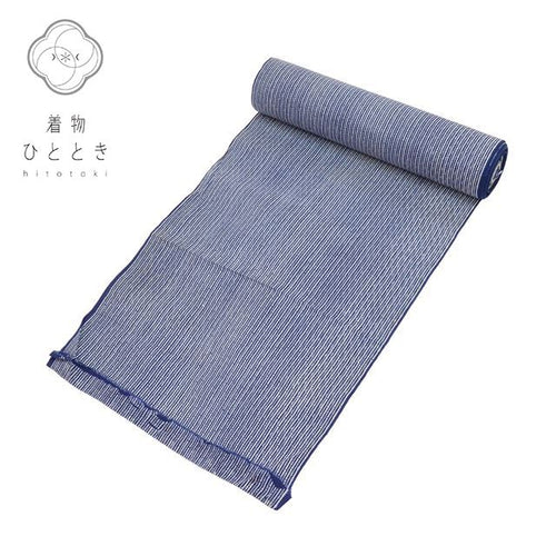 反物 夏物 木綿 サイクル反物 未使用品 紺色系 竹節文様 浴衣 男物 コーマ地 注染染め 着物 生地 和装小物 kkb3017b [ 和服 カジュアル着物 アウトレット レトロ アンティーク プチプラ お洒落 普段着 お稽古 アウトレット きもの kimono ]