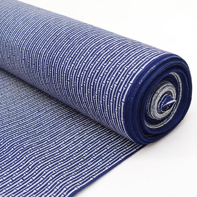 Vintage Japanese Kimono Accessories | Yukata Bolt | Navy Cotton | Bamboo Node Pattern | Coma-ji | Injection-dyed | Sustainable | kkb3017b
