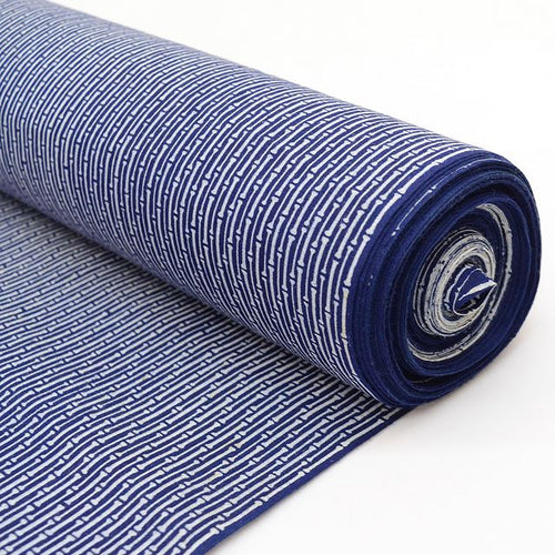 Vintage Japanese Kimono Accessories | Yukata Bolt | Navy Cotton | Bamboo Node Pattern | Coma-ji | Injection-dyed | Sustainable | kkb3017b