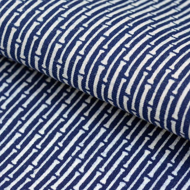 Vintage Japanese Kimono Accessories | Yukata Bolt | Navy Cotton | Bamboo Node Pattern | Coma-ji | Injection-dyed | Sustainable | kkb3017b