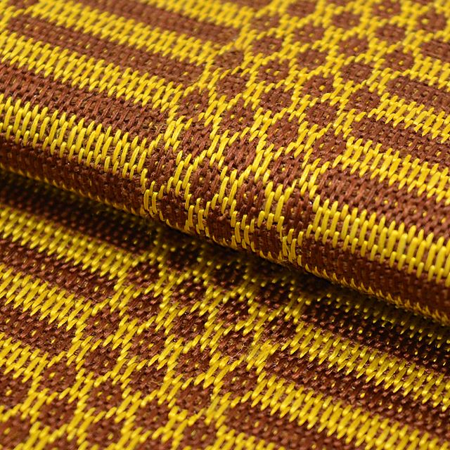Vintage Japanese Kimono Accessories | Hanhaba Obi | Silk | Brown | Stripe Diamond | Kihachijo Weave | Sustainable | kkb3063b