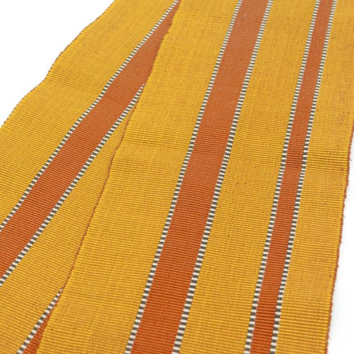Vintage Japanese Kimono Accessories | Hanhaba Obi | Silk | Brown | Stripe | Kihachijo Weave | Sustainable | kkb3064b