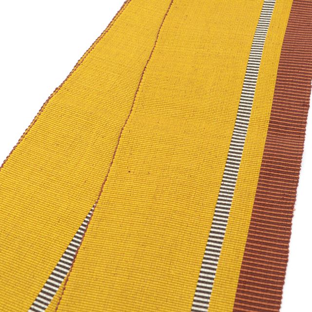 Vintage Japanese Kimono Accessories | Hanhaba Obi | Silk | Brown | Stripe | Kihachijo Weave | Sustainable | kkb3065b