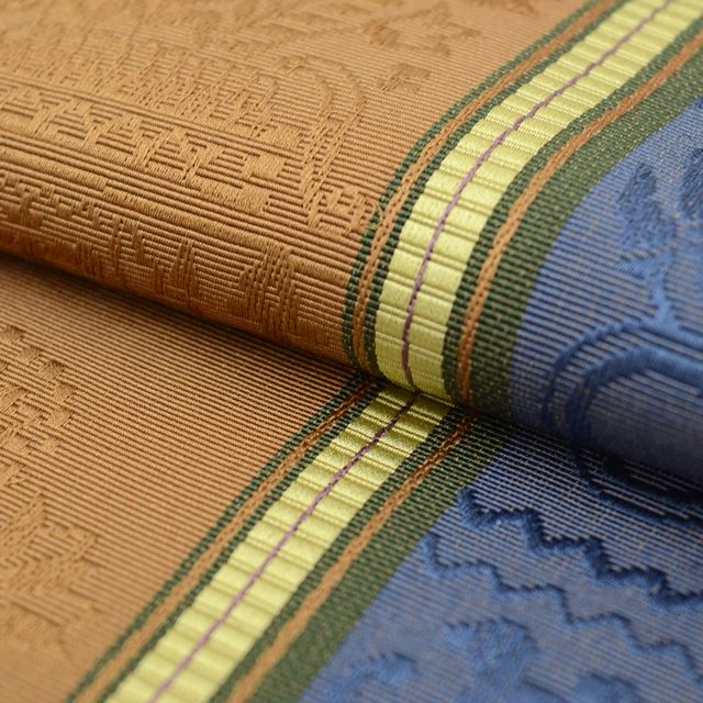 Vintage Japanese Kimono Accessories | Hanhaba Obi | Silk | Brown | Floral | Hakata Weave | Certified | Sustainable | kkb3072b