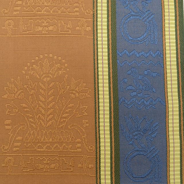 Vintage Japanese Kimono Accessories | Hanhaba Obi | Silk | Brown | Floral | Hakata Weave | Certified | Sustainable | kkb3072b