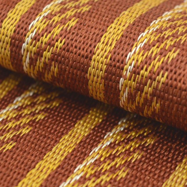 Vintage Japanese Kimono Accessories | Men's Kaku-obi | Silk | Brown | Stripe | Kihachijo Weave | Excellent | Sustainable | kkb3087b