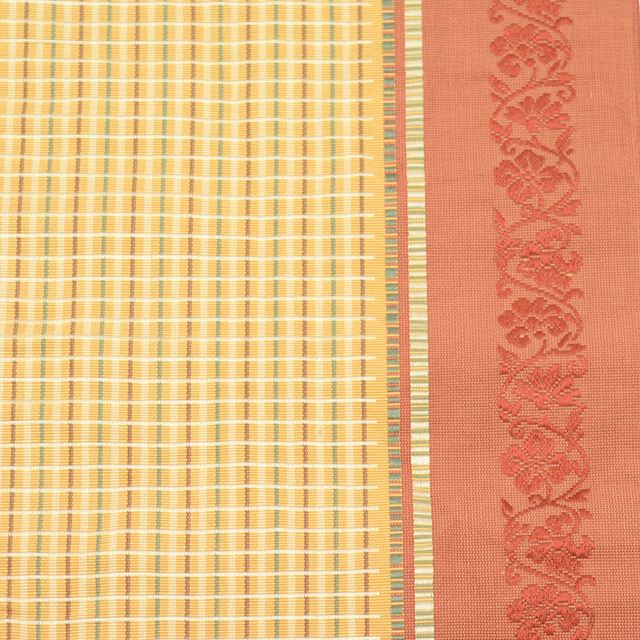 Vintage Japanese Kimono Accessories | Hanhaba Obi | Silk | Brown | Floral Arabesque | Hakata Weave | Certified | Sustainable | kkb3136b
