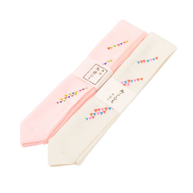 Vintage Japanese Kimono Accessories | Summer Dressing Accessories Set | White Pink | Scale Pattern | 7-piece | Sustainable | kkb3144b