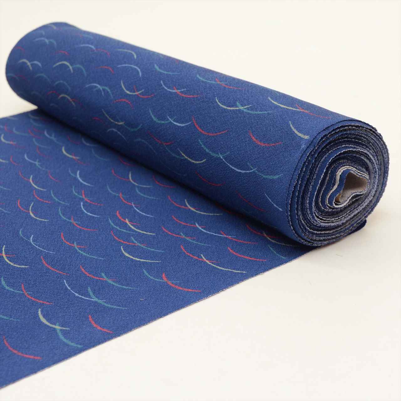 Vintage Japanese Kimono Accessories | Komon Bolt | Navy Silk | Shibakusa Pattern | Chirimen | Ladies | Sustainable | kkb3332b