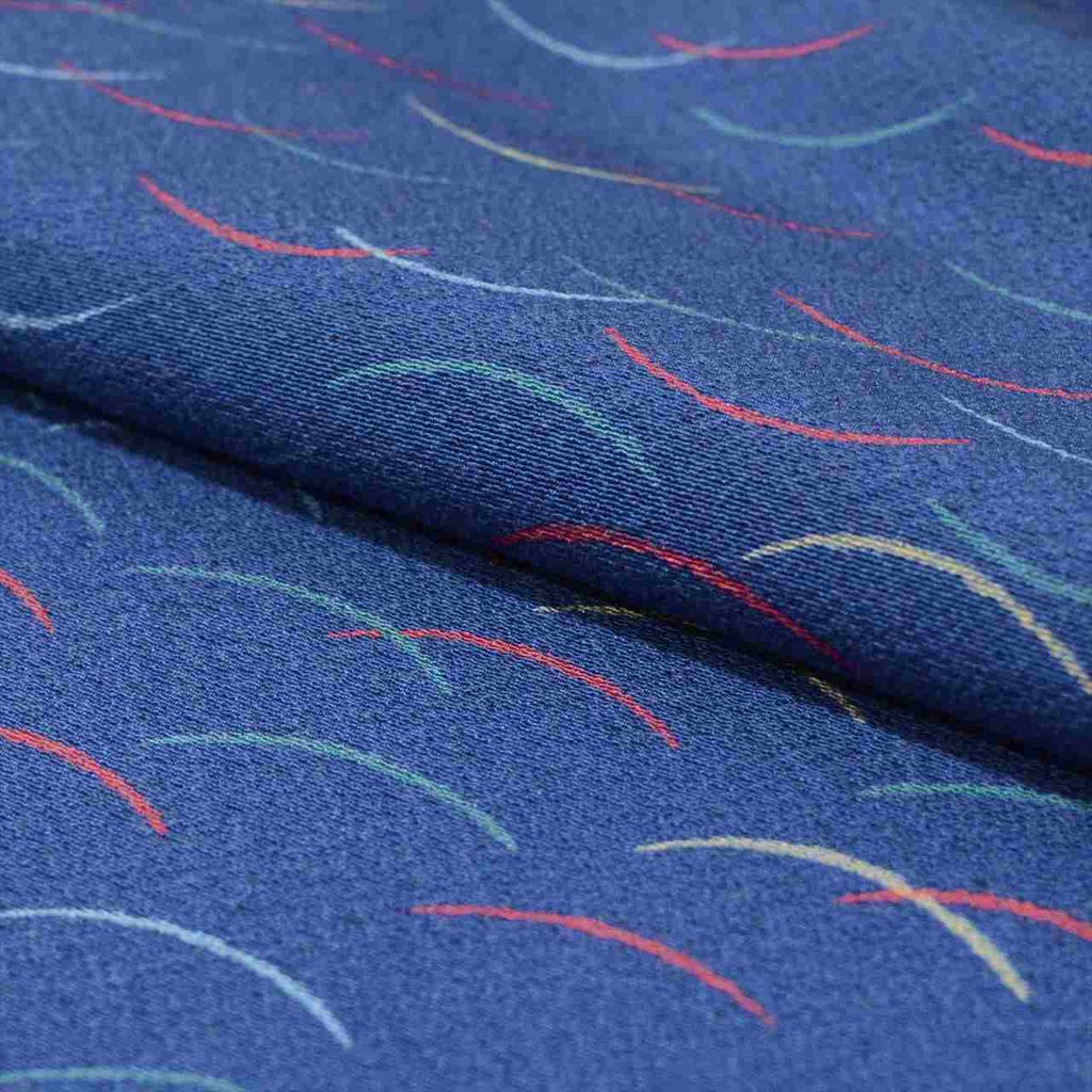 Vintage Japanese Kimono Accessories | Komon Bolt | Navy Silk | Shibakusa Pattern | Chirimen | Ladies | Sustainable | kkb3332b