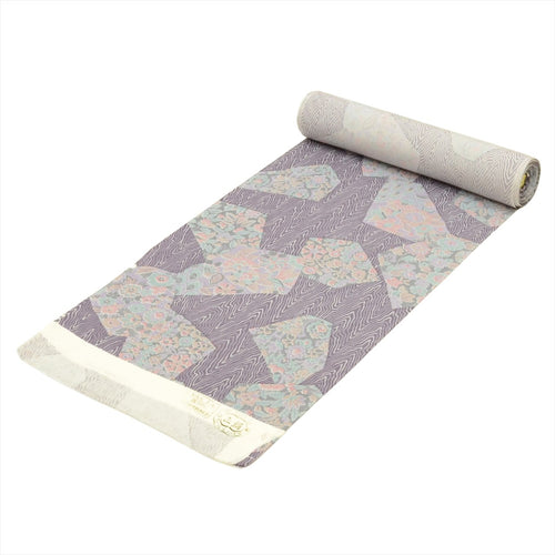 Vintage Japanese Kimono Accessories | Komon Bolt | Purple Silk | Mokume Floral | Chirimen | Unused | Excellent | Sustainable | kkb3432b