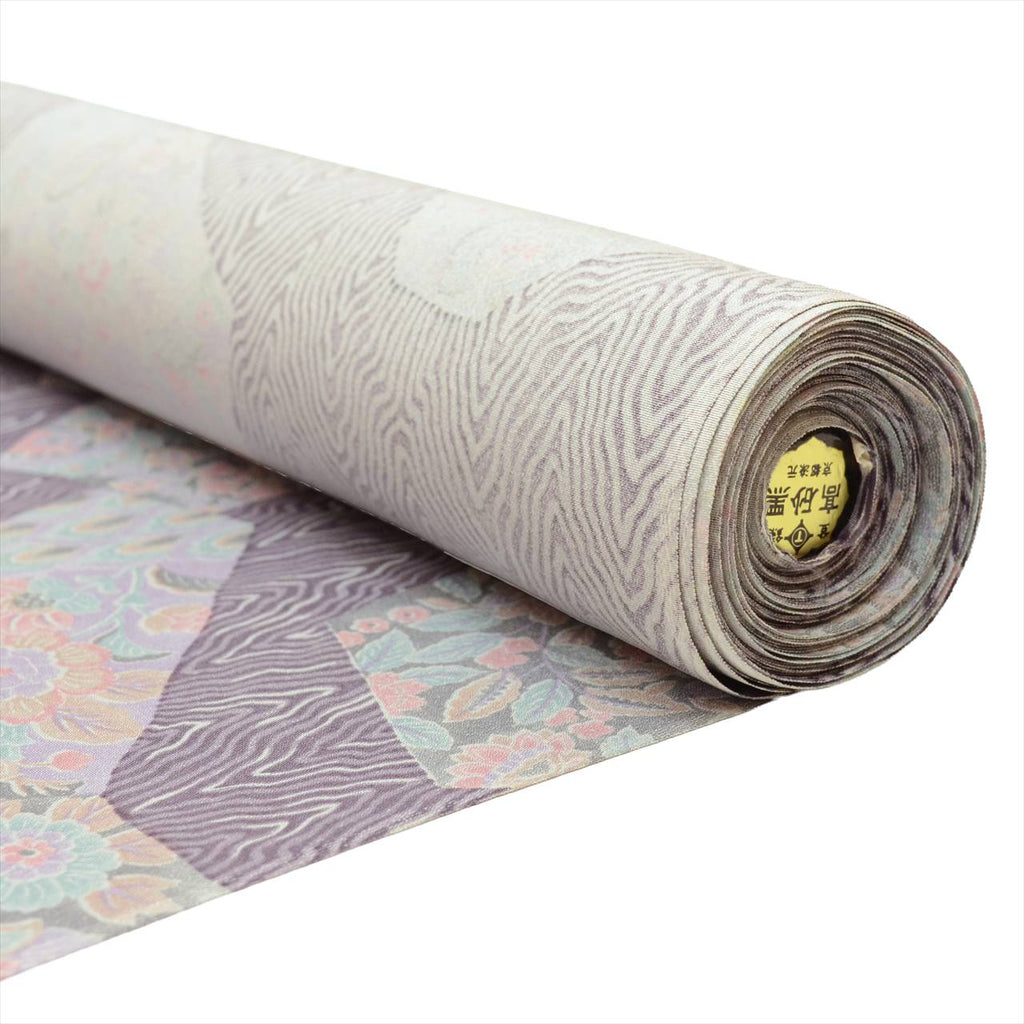 Vintage Japanese Kimono Accessories | Komon Bolt | Purple Silk | Mokume Floral | Chirimen | Unused | Excellent | Sustainable | kkb3432b