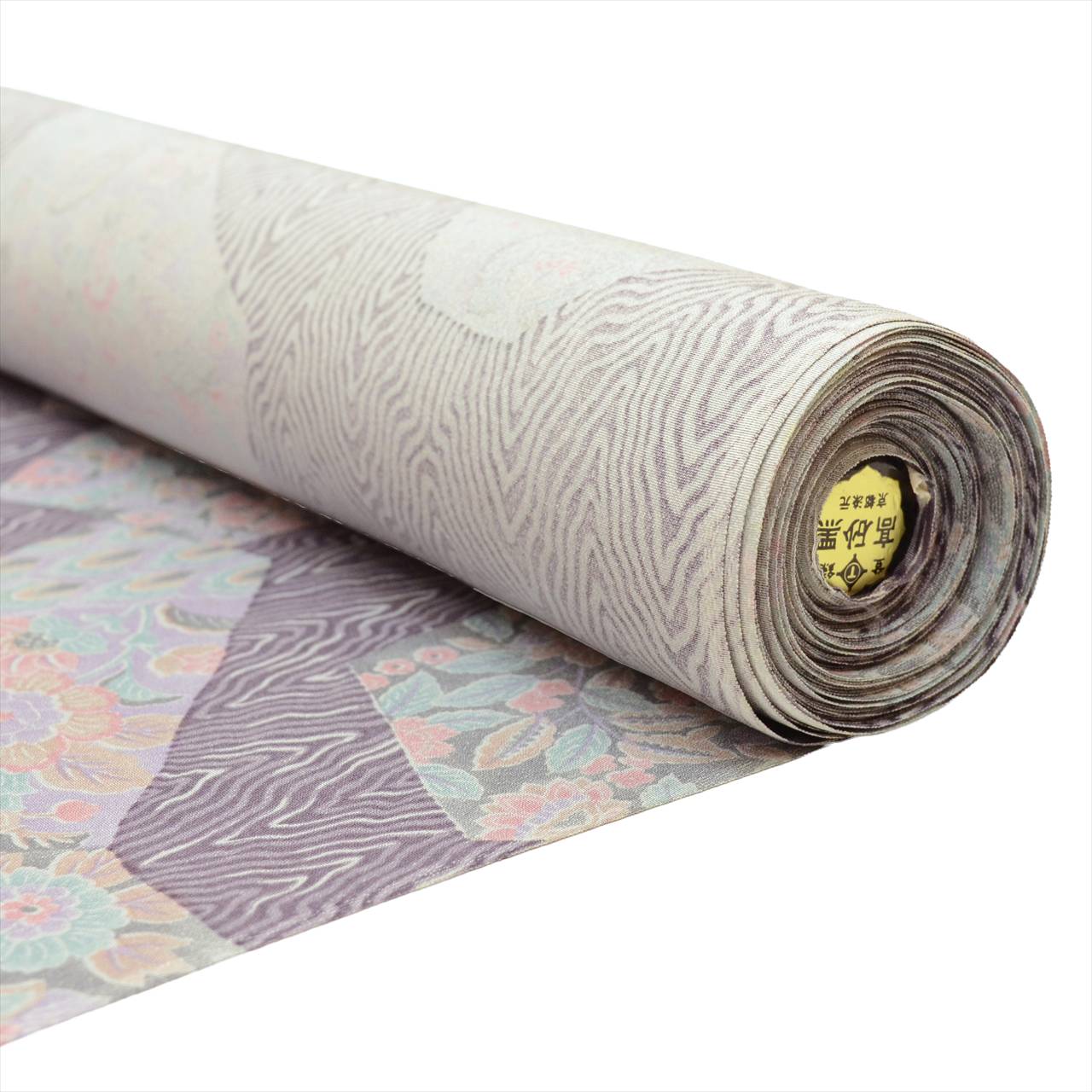 Vintage Japanese Kimono Accessories | Komon Bolt | Purple Silk | Mokume Floral | Chirimen | Unused | Excellent | Sustainable | kkb3432b