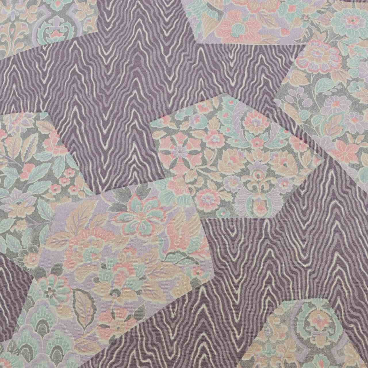 Vintage Japanese Kimono Accessories | Komon Bolt | Purple Silk | Mokume Floral | Chirimen | Unused | Excellent | Sustainable | kkb3432b