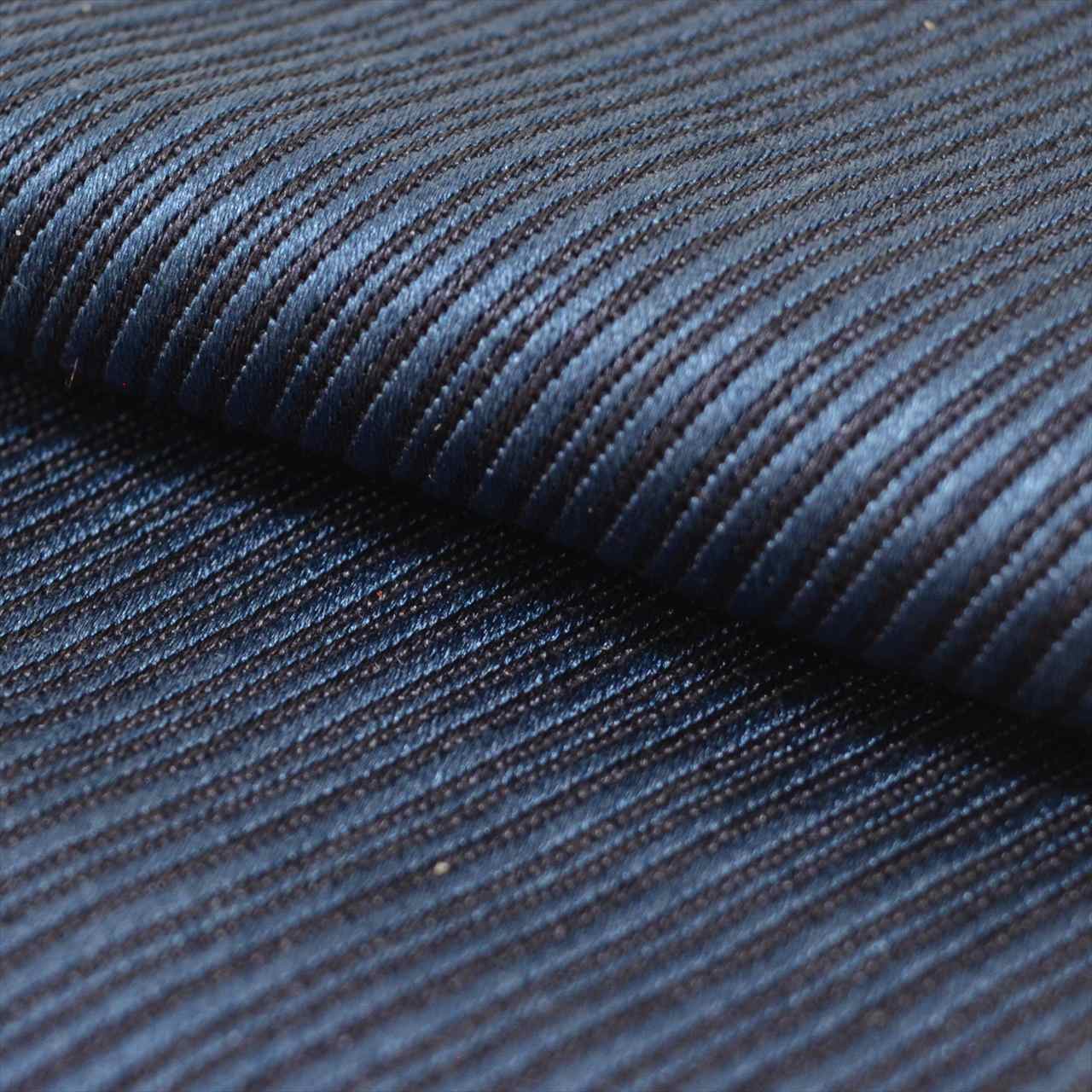Vintage Japanese Kimono Accessories | Men's Kaku-obi | Silk | Navy | Stripe | Hakata Weave | Certified | Unused | Sustainable | kkb3462b