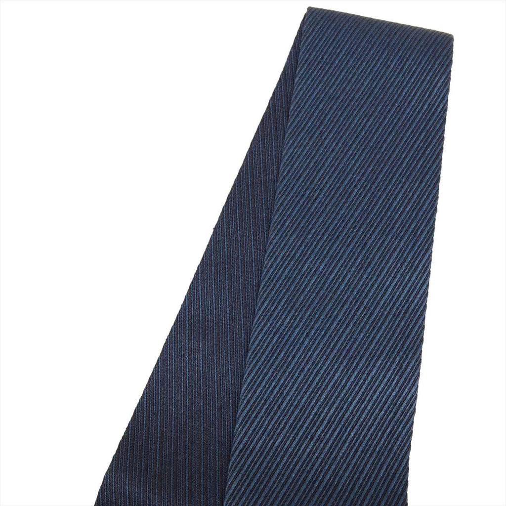 Vintage Japanese Kimono Accessories | Men's Kaku-obi | Silk | Navy | Stripe | Hakata Weave | Certified | Unused | Sustainable | kkb3462b