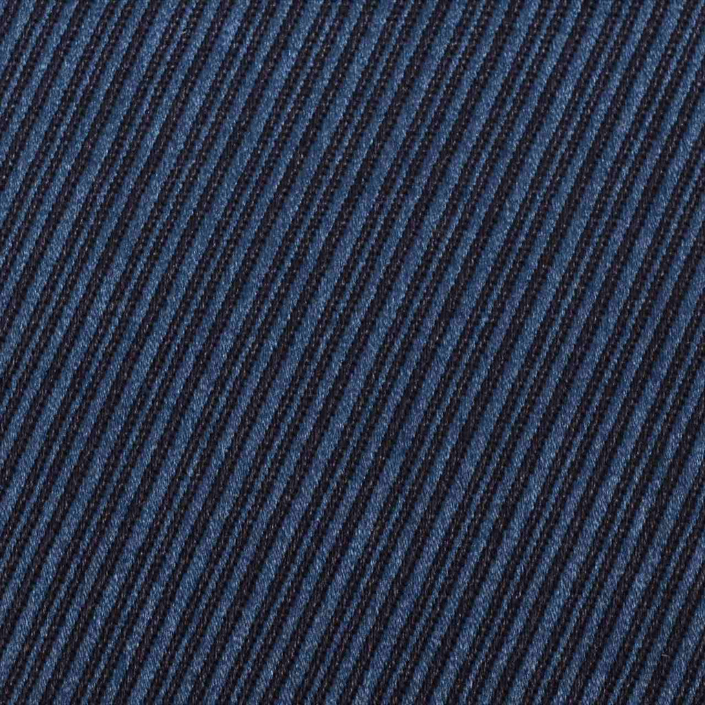 Vintage Japanese Kimono Accessories | Men's Kaku-obi | Silk | Navy | Stripe | Hakata Weave | Certified | Unused | Sustainable | kkb3462b