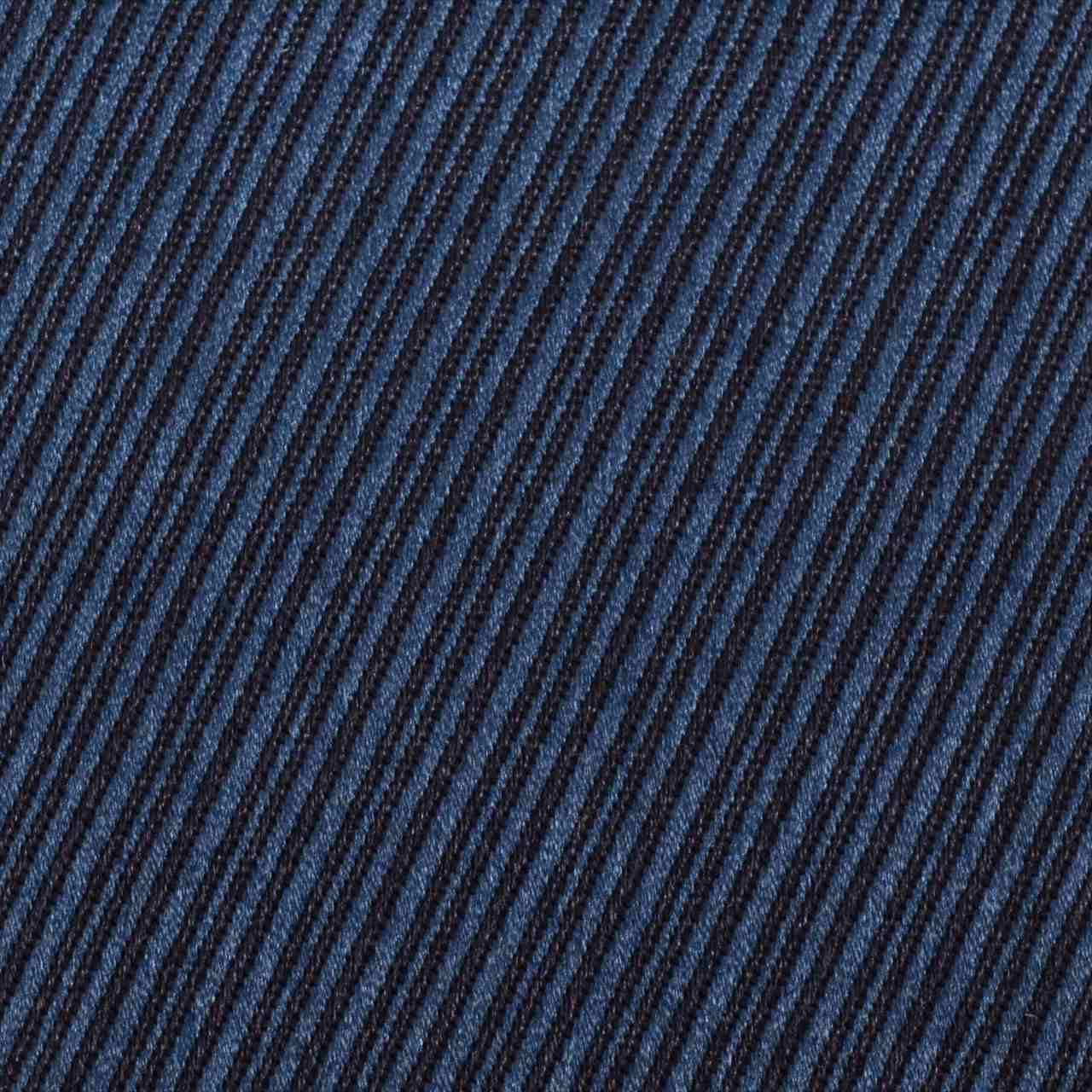Vintage Japanese Kimono Accessories | Men's Kaku-obi | Silk | Navy | Stripe | Hakata Weave | Certified | Unused | Sustainable | kkb3462b