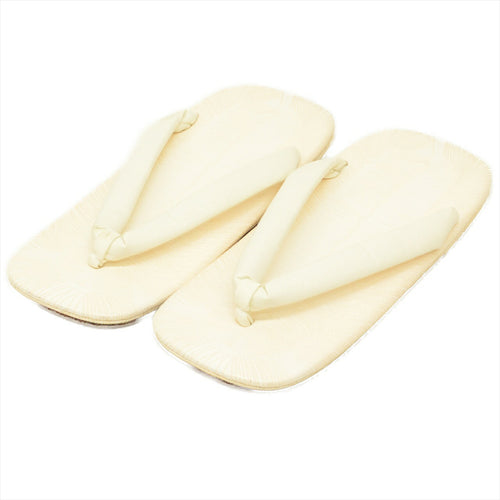 Vintage Japanese Kimono Accessories | Men's Setta Sandals | White | Synthetic Leather | Formal | Men's 26.5cm | Sustainable | kkb3483b