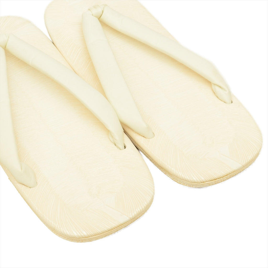 Vintage Japanese Kimono Accessories | Men's Setta Sandals | White | Synthetic Leather | Formal | Men's 26.5cm | Sustainable | kkb3483b