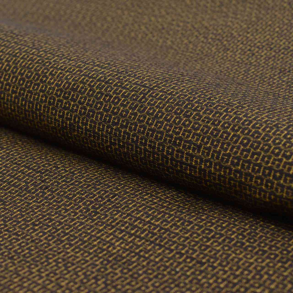 Vintage Japanese Kimono Accessories | Kimono Bolt | Brown Silk | Tortoiseshell Kasuri | Yuki Tsumugi | Ensemble | Sustainable | kkb3685b