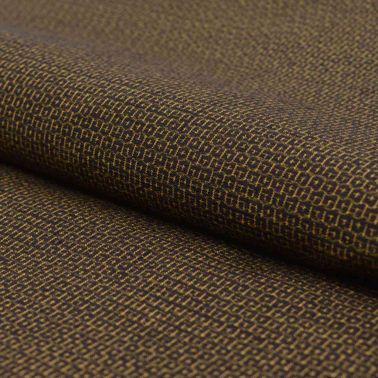 Vintage Japanese Kimono Accessories | Kimono Bolt | Brown Silk | Tortoiseshell Kasuri | Yuki Tsumugi | Ensemble | Sustainable | kkb3685b