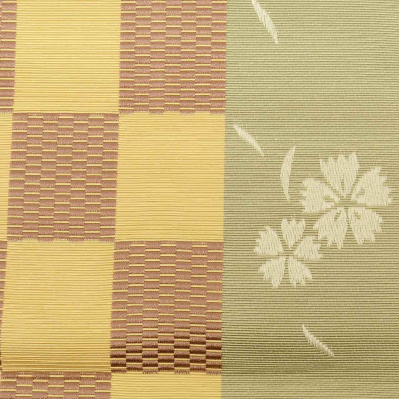 Vintage Japanese Kimono Accessories | Hanhaba Obi | Silk | Yellow | Ichimatsu Checkerboard | Hakata Weave | Sustainable | kkb3789b