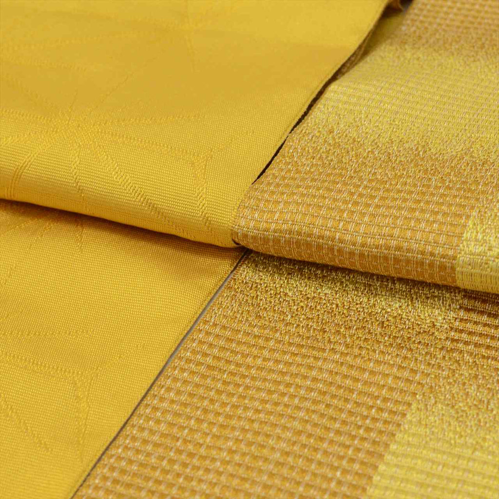 Vintage Japanese Kimono Accessories | Hanhaba Obi | Synthetic | Yellow | Ichimatsu | Reversible | Wearable Bolt | Sustainable | kkb3803b