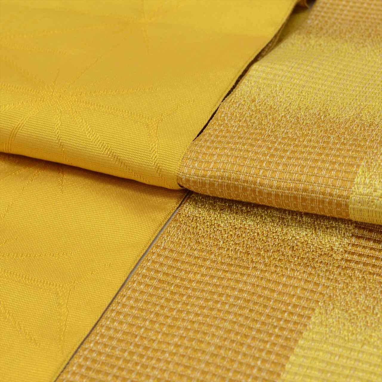 Vintage Japanese Kimono Accessories | Hanhaba Obi | Synthetic | Yellow | Ichimatsu | Reversible | Wearable Bolt | Sustainable | kkb3803b