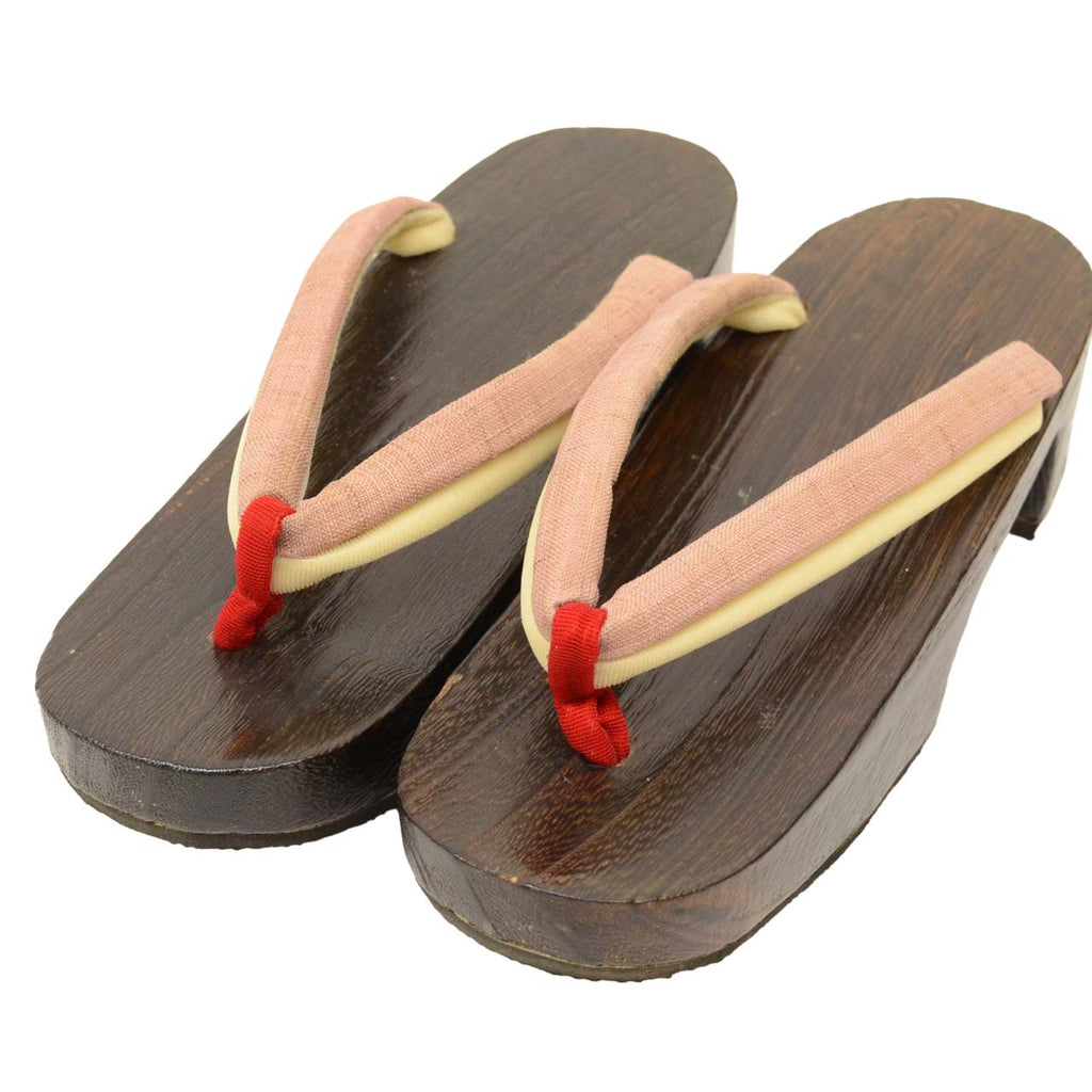Vintage Japanese Kimono Accessories | Geta | Pink | Bell Inside | Ladies 24.0cm | Sustainable | kkb3855b