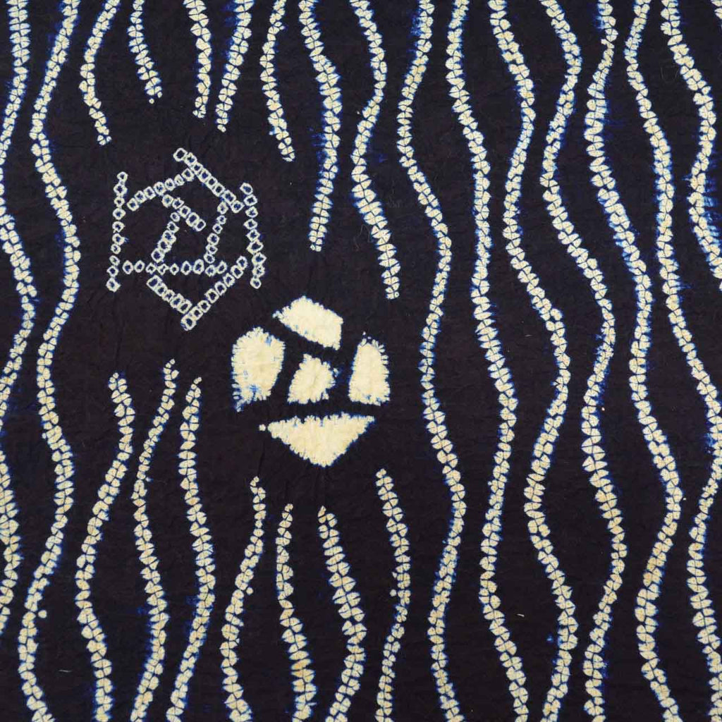 Vintage Japanese Kimono Accessories | Yukata Bolt | Navy Cotton | Yokogure Stripe | Arimatsu-Narumi Shibori | Sustainable | kkb3864b