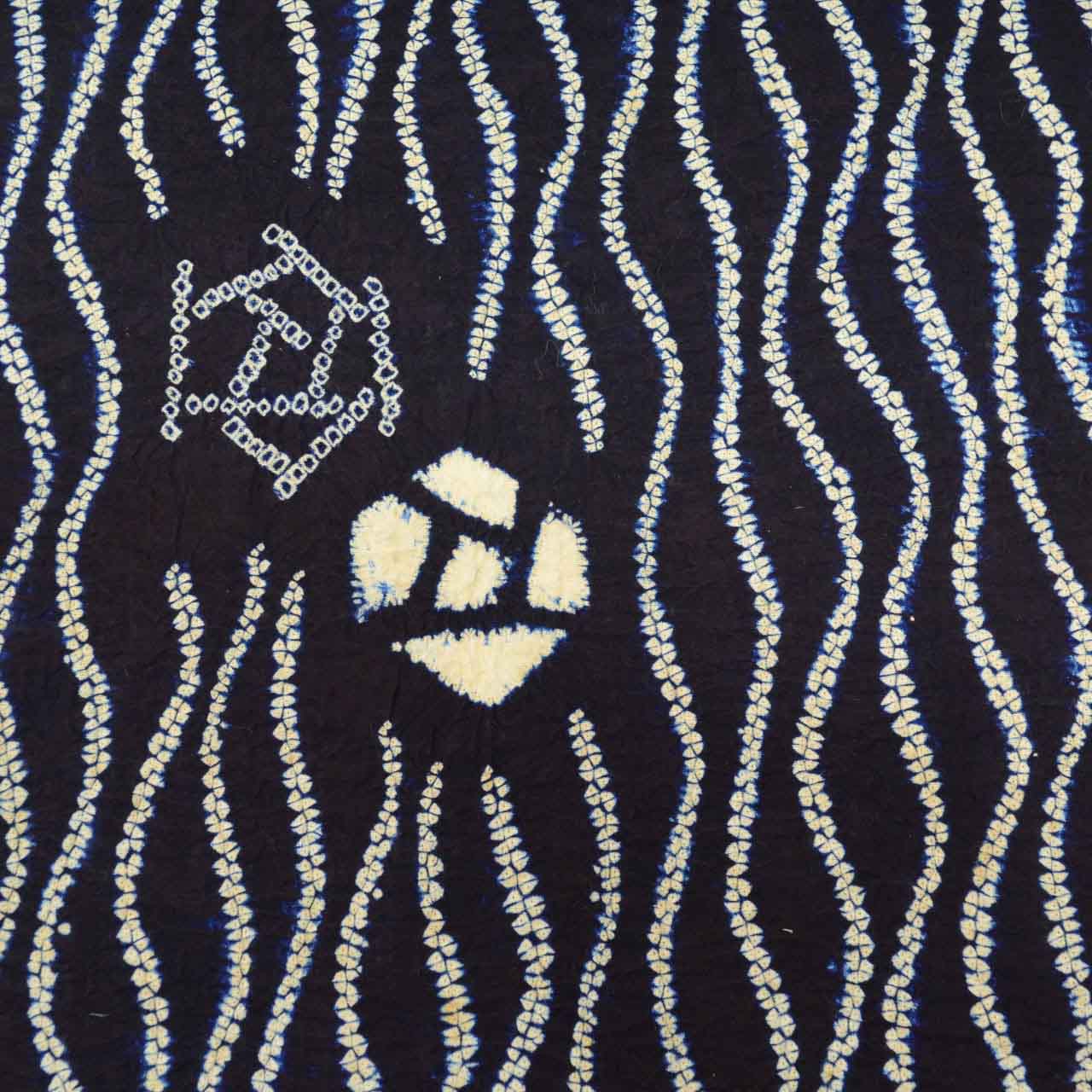 Vintage Japanese Kimono Accessories | Yukata Bolt | Navy Cotton | Yokogure Stripe | Arimatsu-Narumi Shibori | Sustainable | kkb3864b