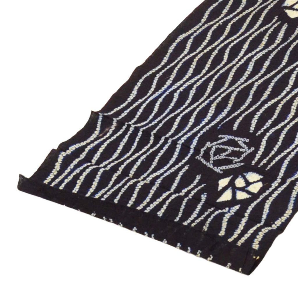 Vintage Japanese Kimono Accessories | Yukata Bolt | Navy Cotton | Yokogure Stripe | Arimatsu-Narumi Shibori | Sustainable | kkb3864b