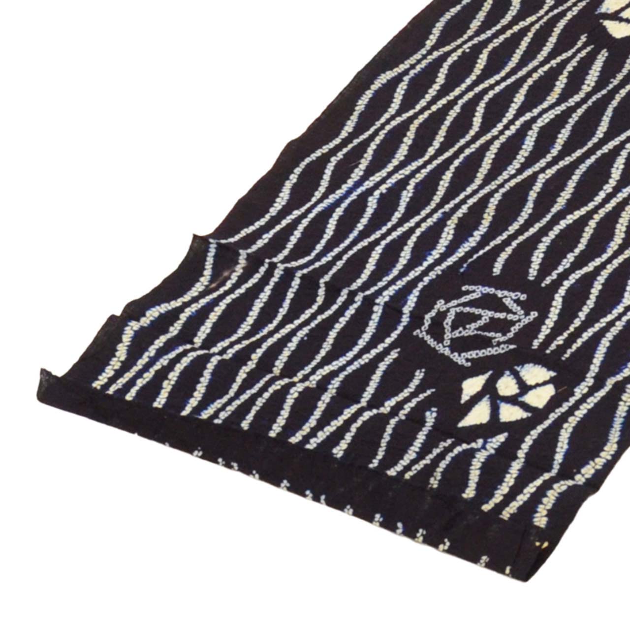 Vintage Japanese Kimono Accessories | Yukata Bolt | Navy Cotton | Yokogure Stripe | Arimatsu-Narumi Shibori | Sustainable | kkb3864b