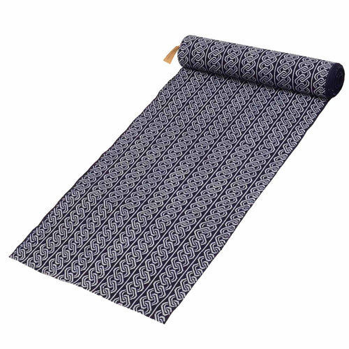 Vintage Japanese Kimono Accessories | Yukata Bolt | Navy Cotton | Chain Pattern | Coma-ji | Injection-dyed | Men's | Sustainable | kkb3866b