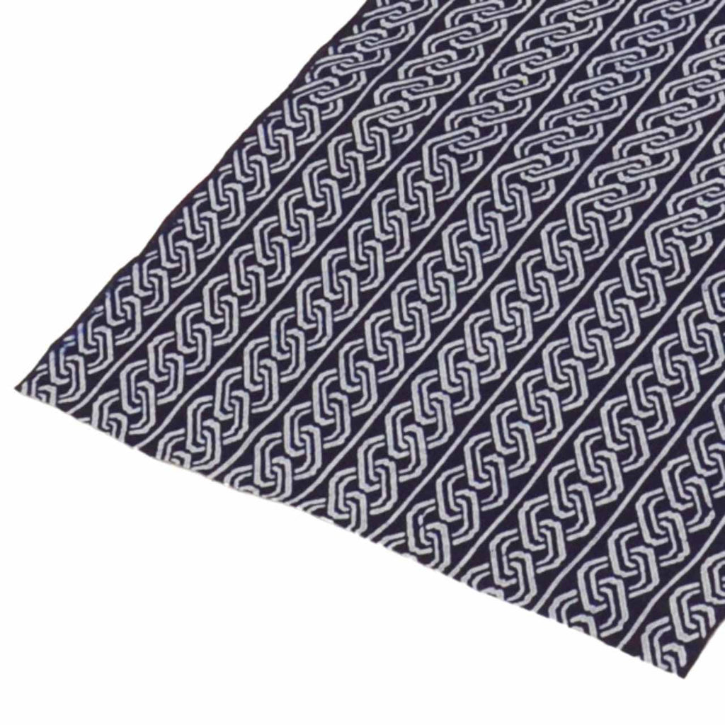 Vintage Japanese Kimono Accessories | Yukata Bolt | Navy Cotton | Chain Pattern | Coma-ji | Injection-dyed | Men's | Sustainable | kkb3866b