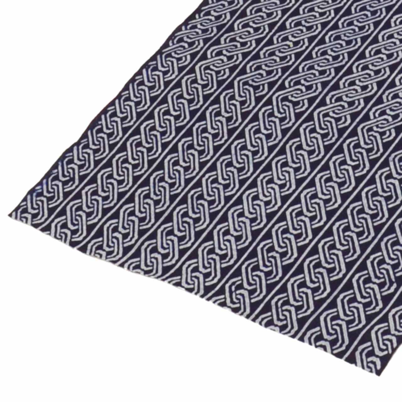 Vintage Japanese Kimono Accessories | Yukata Bolt | Navy Cotton | Chain Pattern | Coma-ji | Injection-dyed | Men's | Sustainable | kkb3866b
