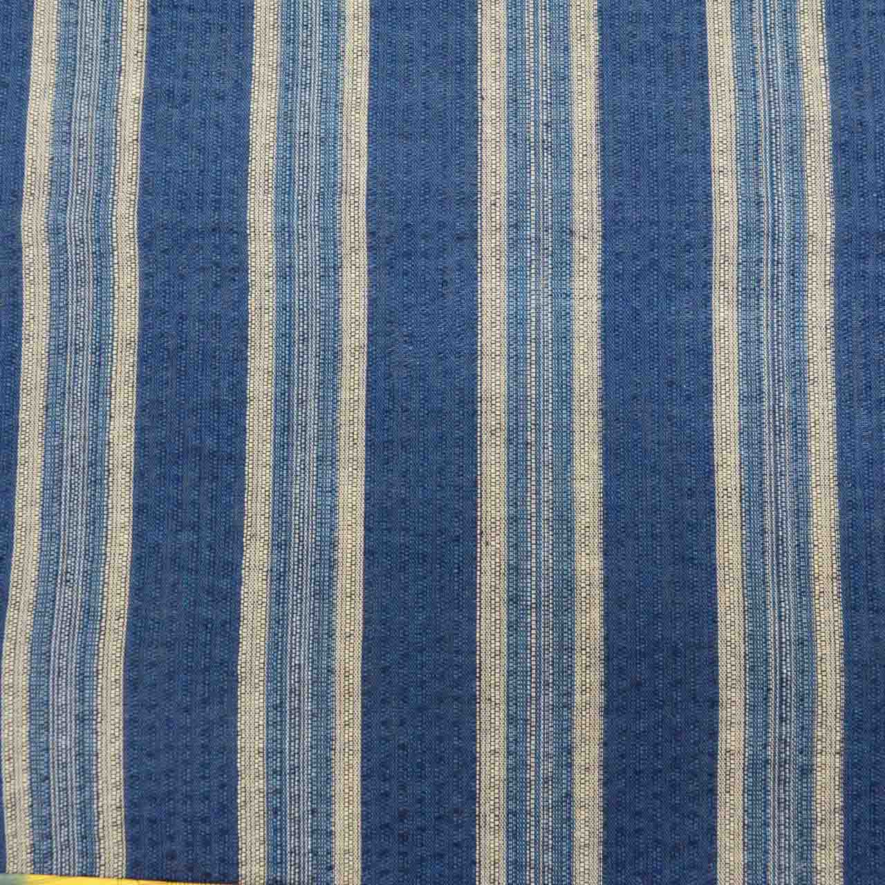 Vintage Japanese Kimono Accessories | Summer Bolt | Navy | Stripe | Shijira Weave | Honba Awa Sho-aizome | Sustainable | kkb3867b