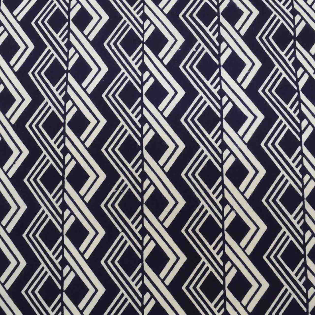 Vintage Japanese Kimono Accessories | Yukata Bolt | Navy Cotton | Geometric Allover | Coma-ji | Injection-dyed | Sustainable | kkb3868b