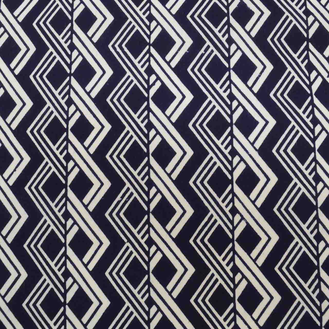 Vintage Japanese Kimono Accessories | Yukata Bolt | Navy Cotton | Geometric Allover | Coma-ji | Injection-dyed | Sustainable | kkb3868b
