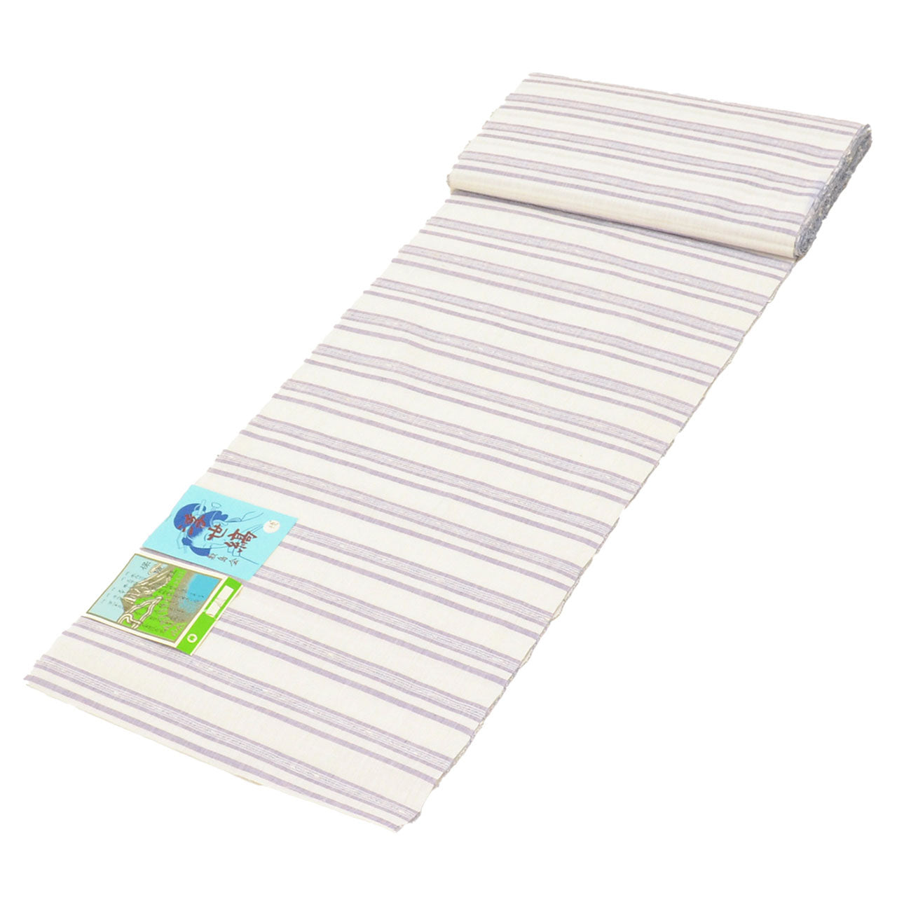 Vintage Japanese Kimono Accessories | Yukata Bolt | White Cotton | Stripe | Ladies | Sustainable | kkb3871b