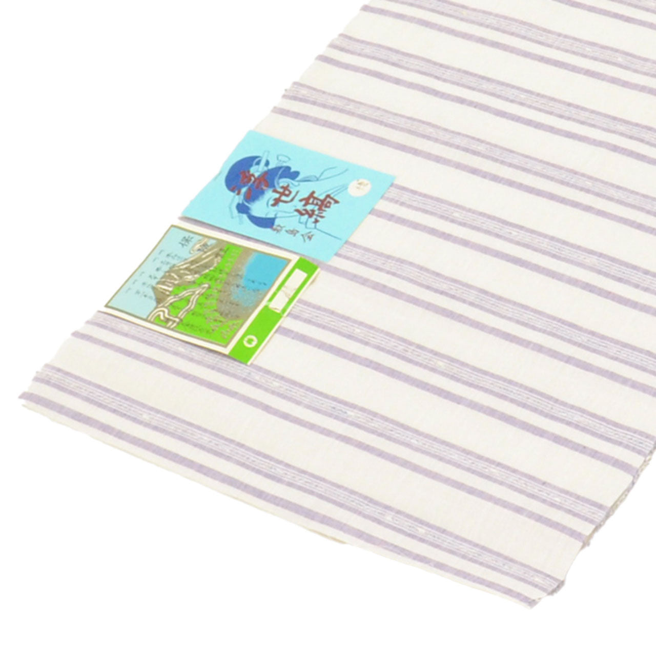 Vintage Japanese Kimono Accessories | Yukata Bolt | White Cotton | Stripe | Ladies | Sustainable | kkb3871b